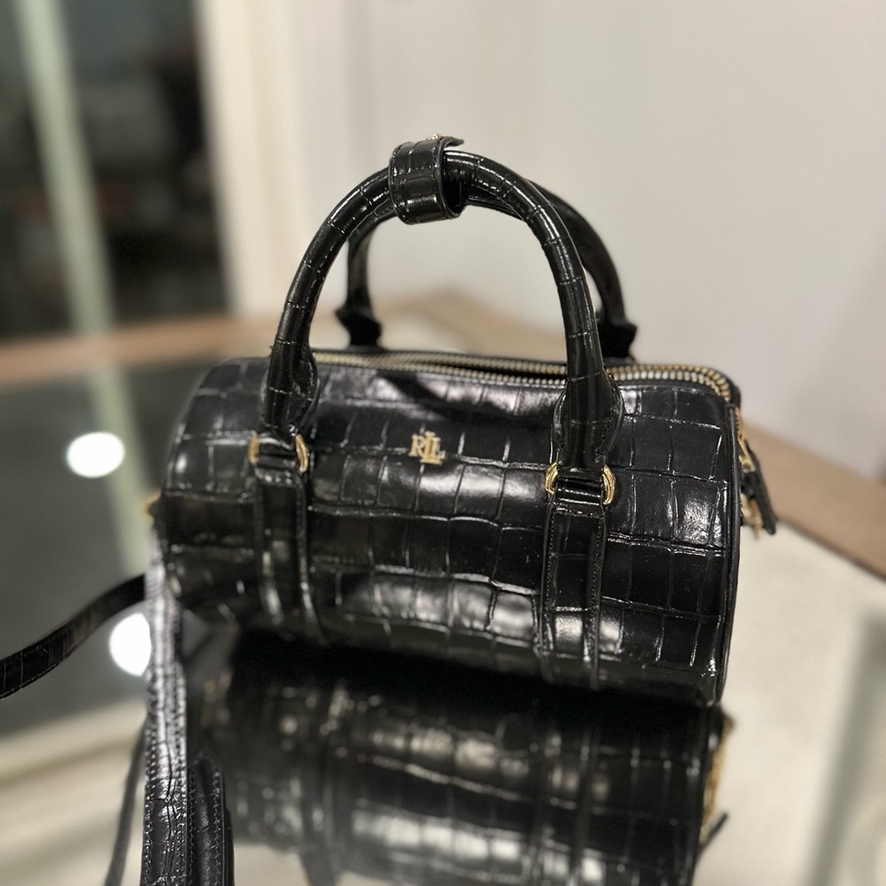 Ralph Lauren | Bags | Ralph Lauren Croc Embossed round bag
